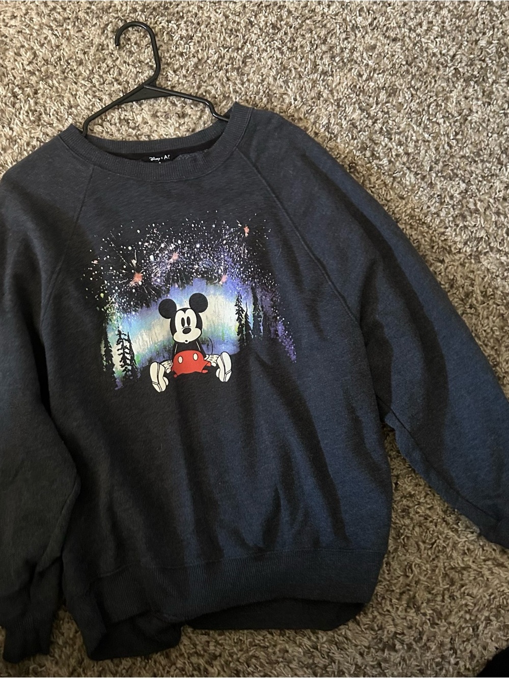 Disney x AE Mickey Mouse Women’s  Charcoal Crewneck Sweatshirt